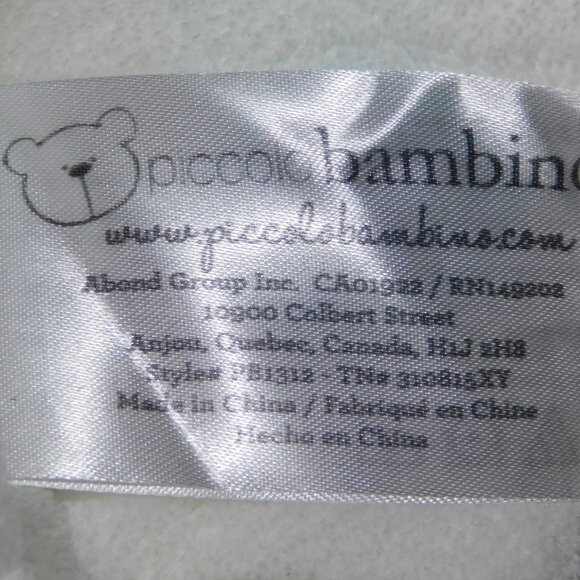 Piccolo Bambino Baby 13" Plush Gray Owl w Fleece Blue Polka Dot Blanket UNUSED - Picture 2 of 7